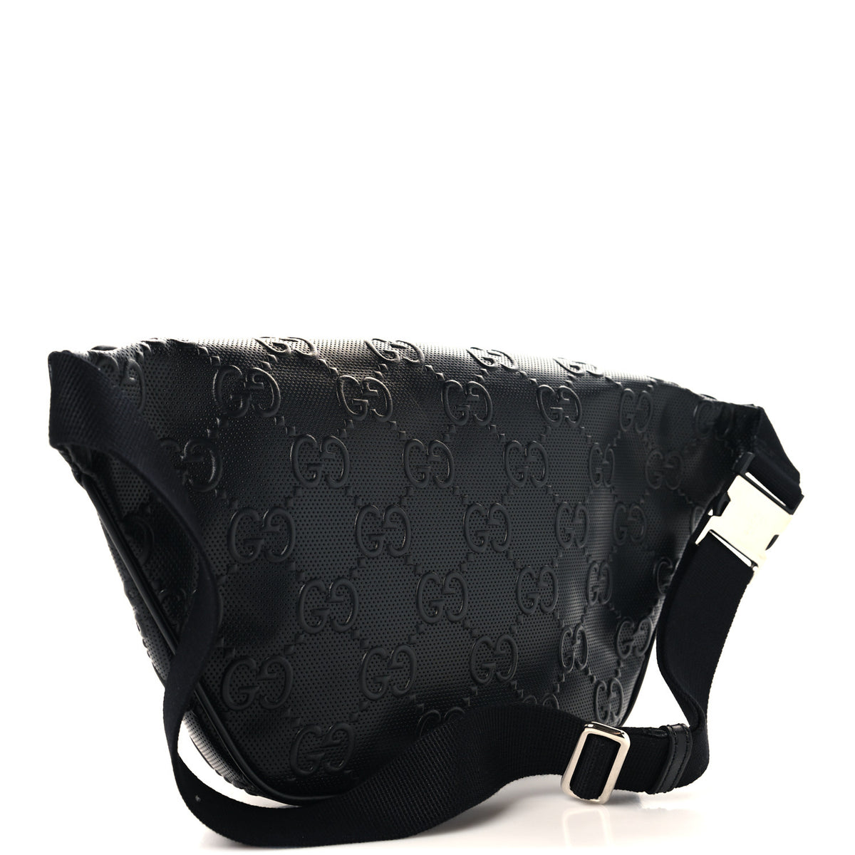 Calfskin GG Tennis Embossed Pocket Belt Bag Black