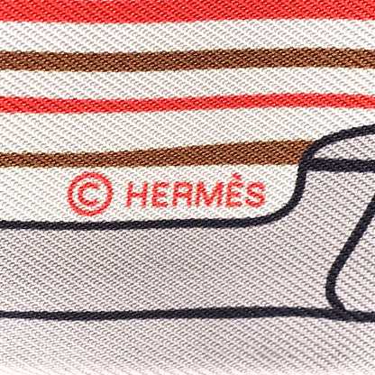 Hermes Silk Les Chiens Parisiens Twilly Gris Perle Bleu Jaune 4 of 4