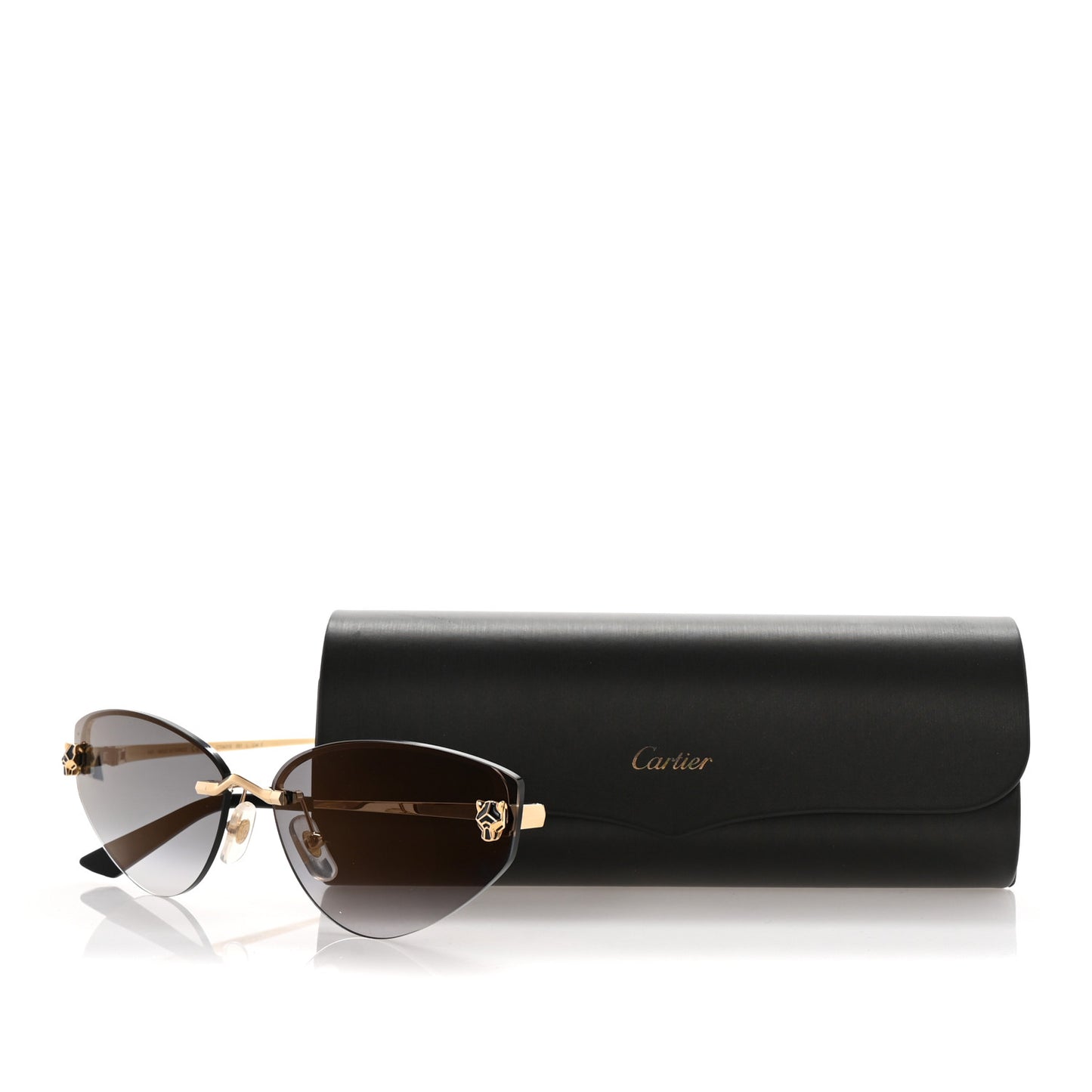 Panthere De Cartier Cat Eye Sunglasses CT0431S Gold Black