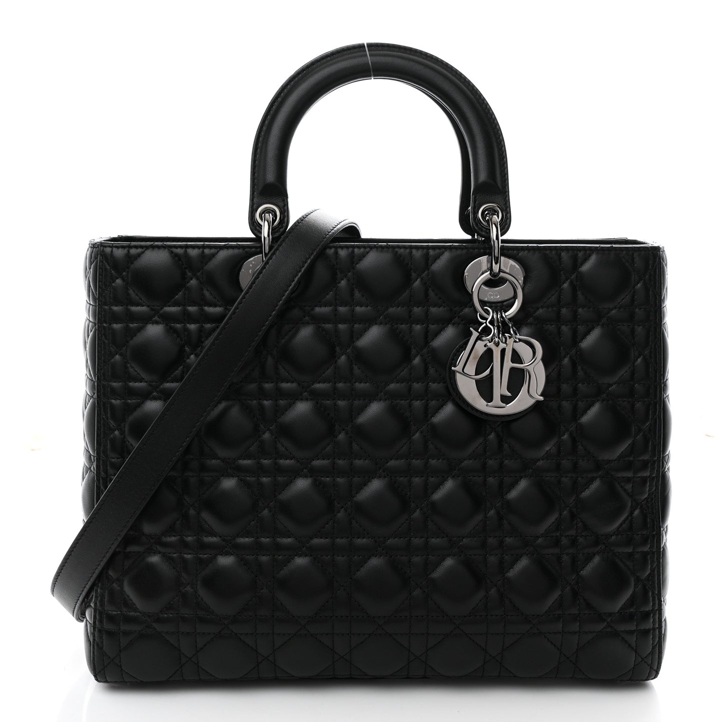 Lambskin Cannage Large Lady Dior Black