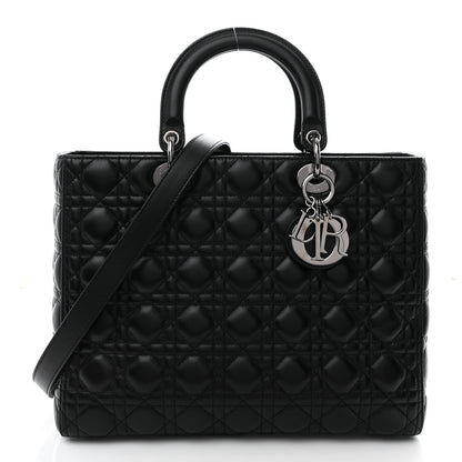 Christian Dior Lambskin Cannage Large Lady Dior Black 1 of 10