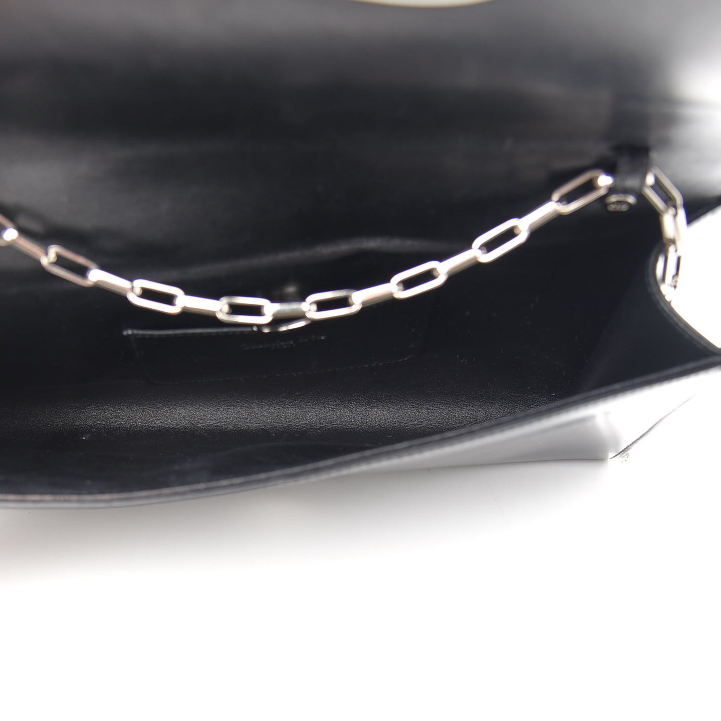 Smooth Calfskin Chain Clutch Black