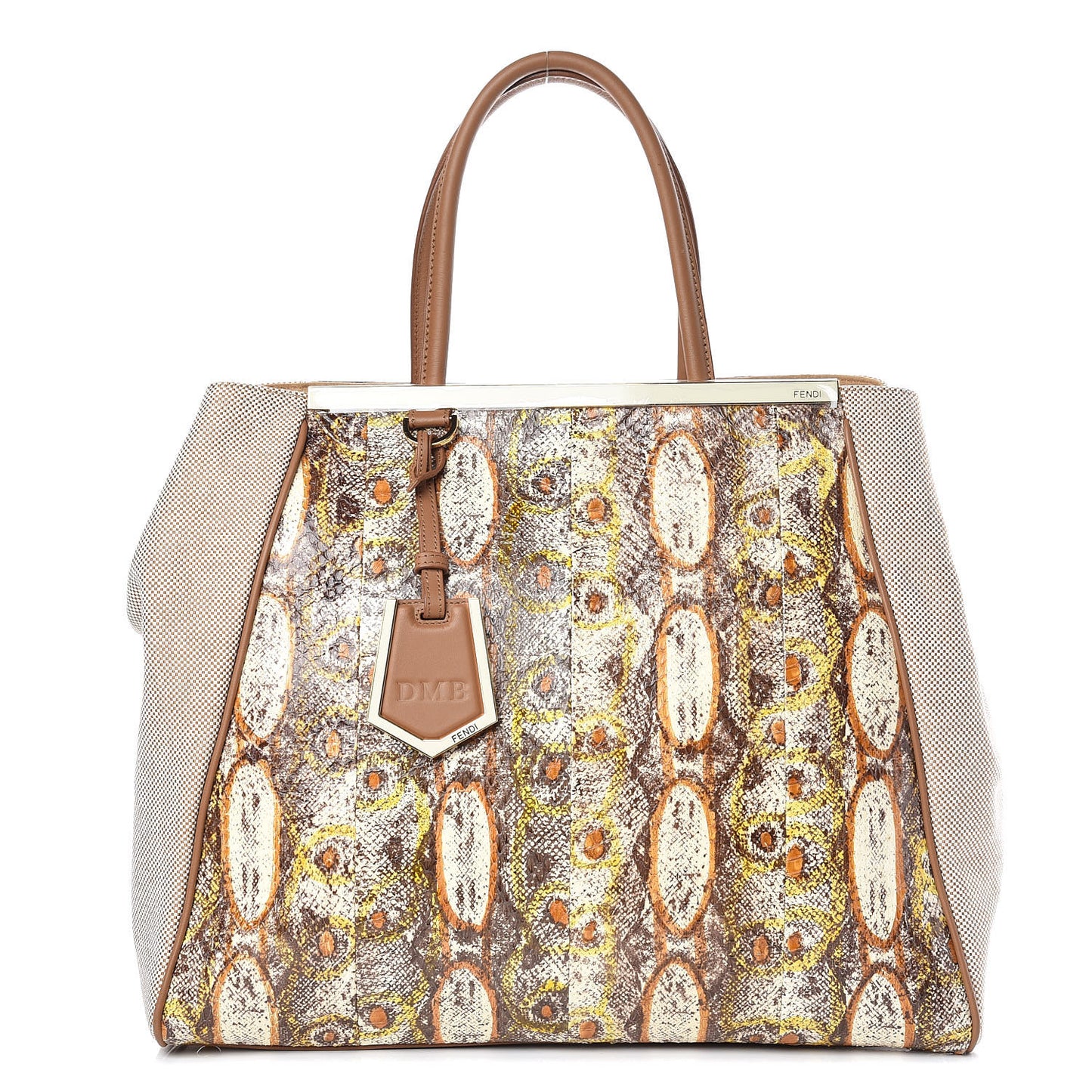 Snakeskin Large 2Jours Tote Natural Multicolor