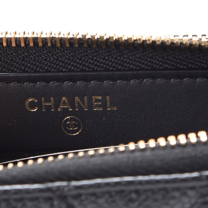 Chanel Caviar Quilted Large Zip Around Wallet Black 3 of 12