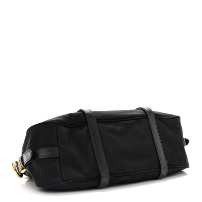 Prada Tessuto Nylon Soft Calfskin Shopping Satchel Black 4 of 10