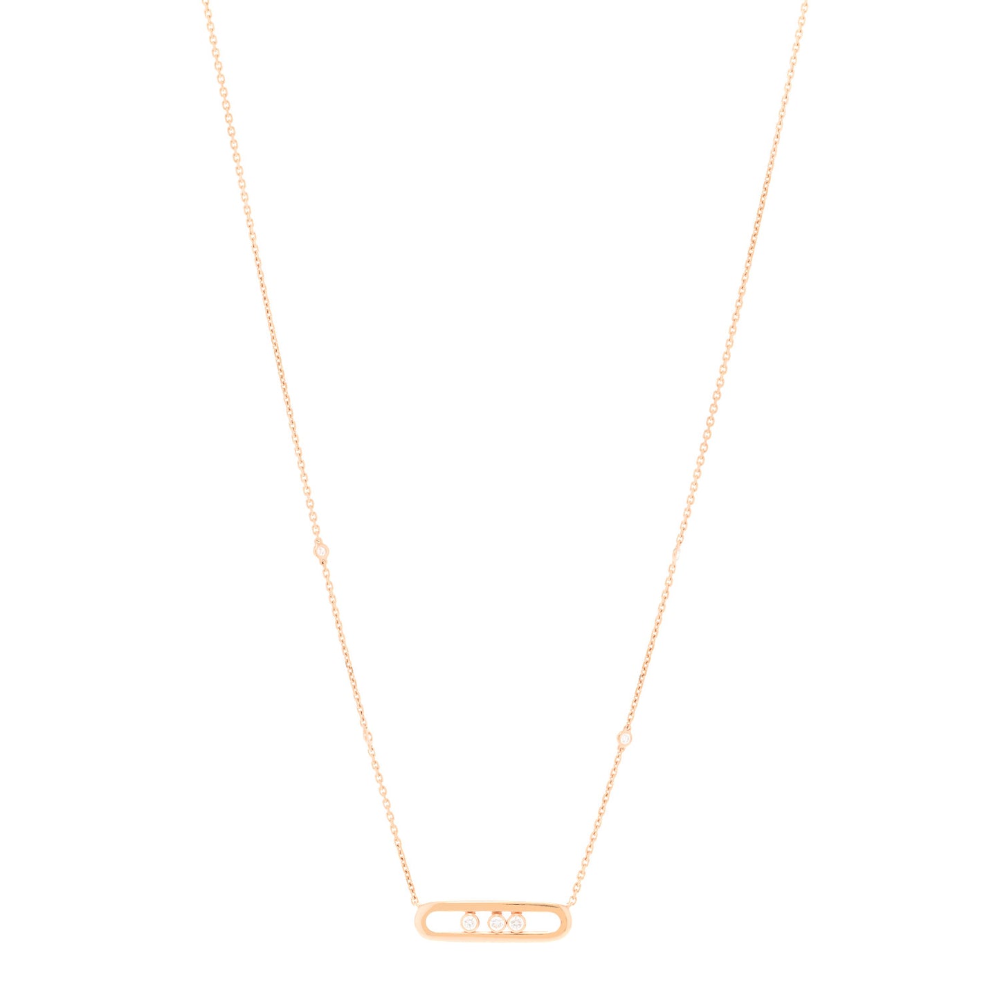 18K Rose Gold Diamond Baby Move Necklace