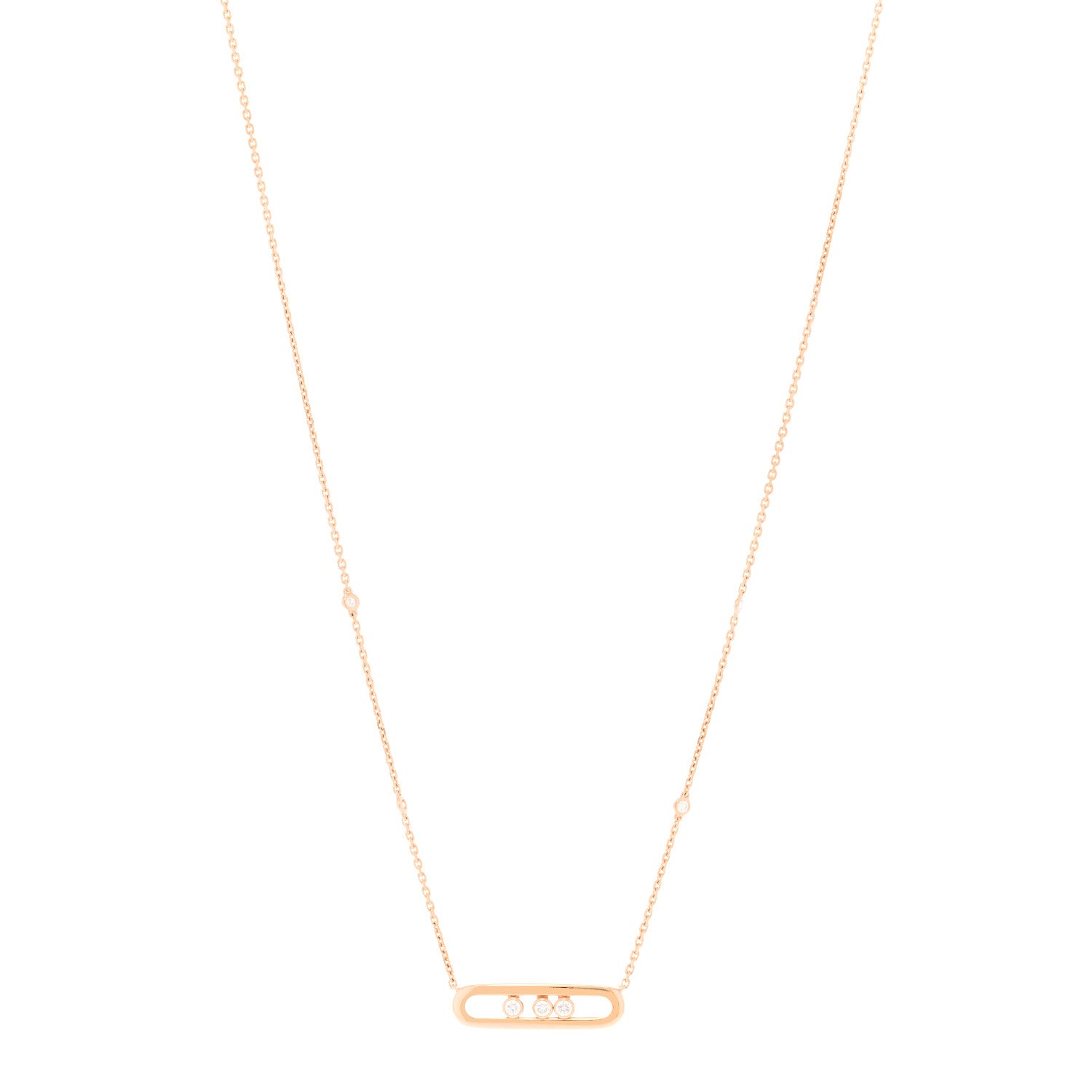 Messika 18K Rose Gold Diamond Baby Move Necklace 1 of 6