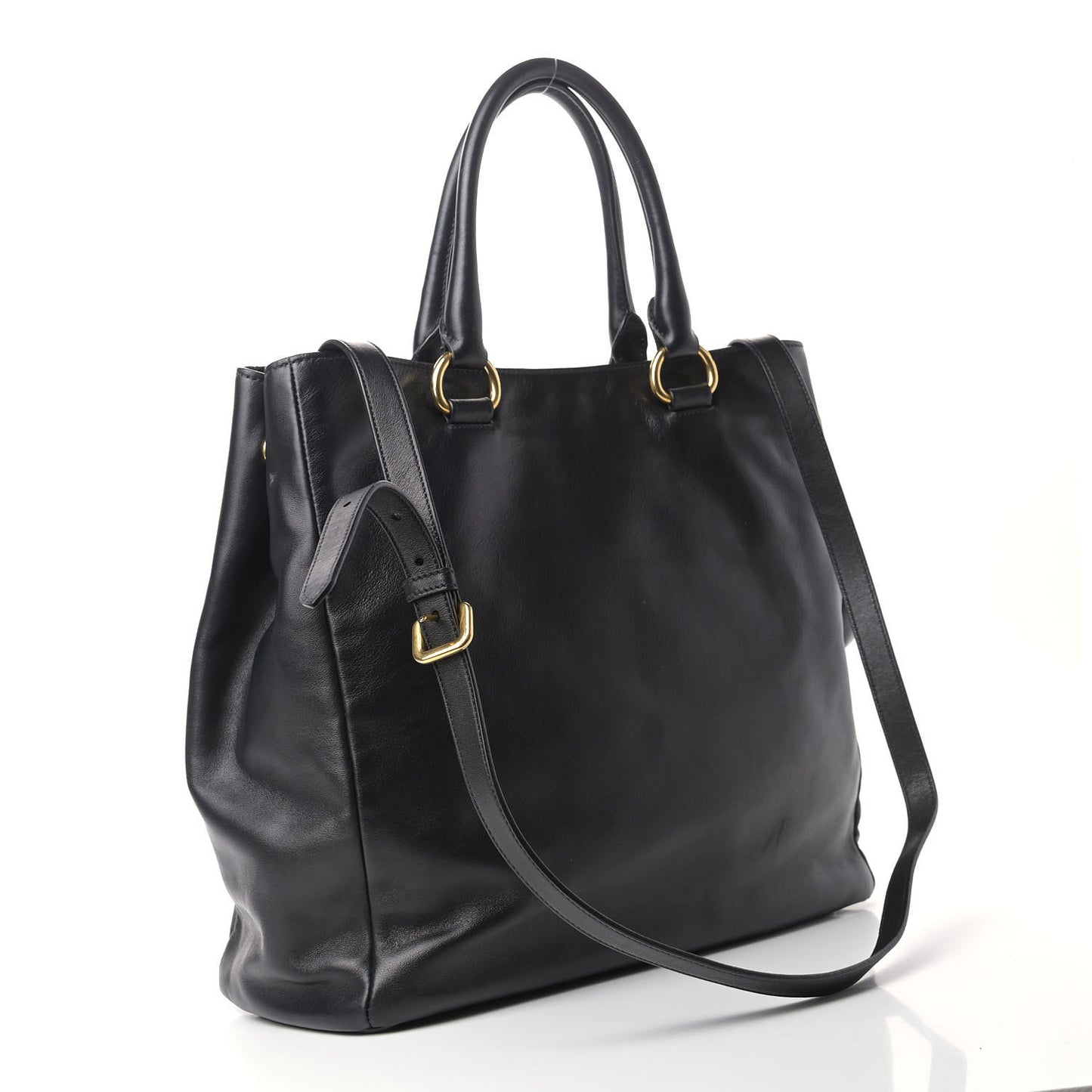 Soft Calf Shopping Tote Black