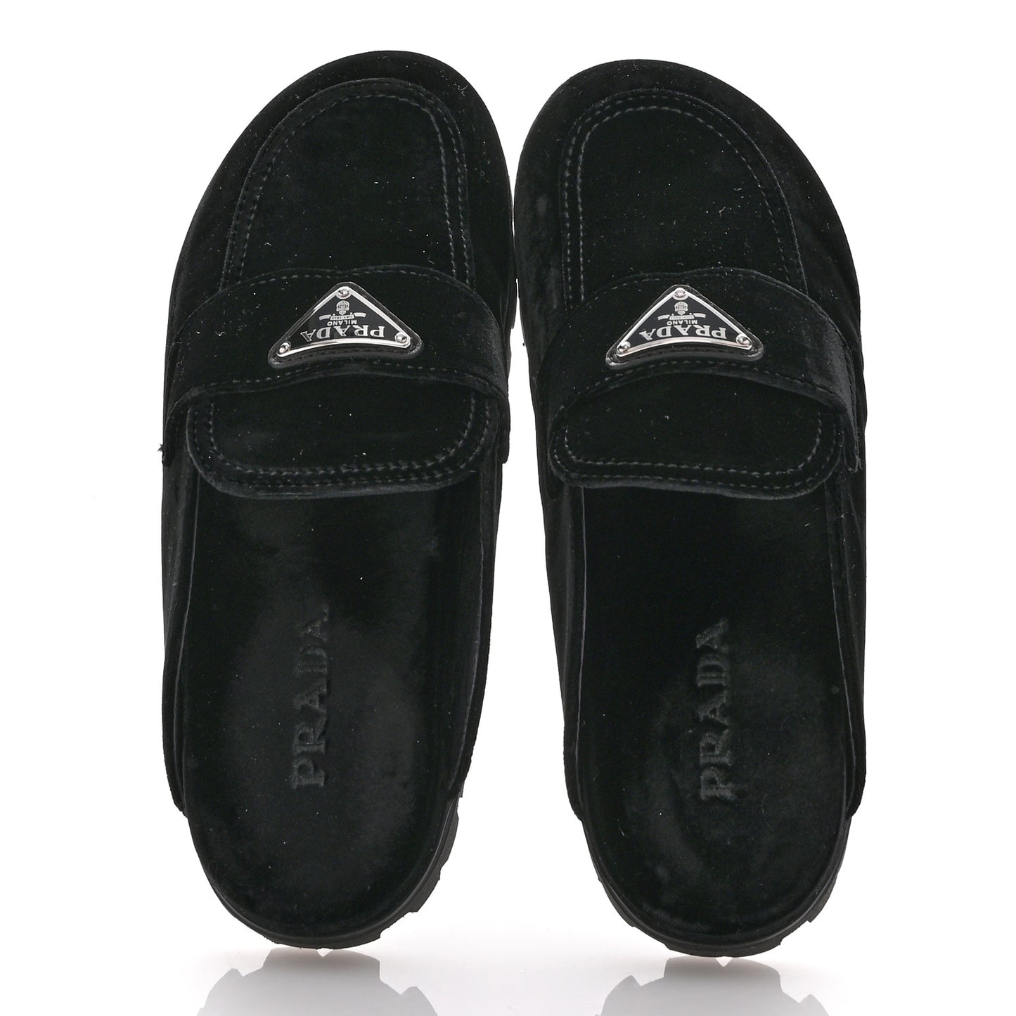 Velluto Triangle 20mm Flat Mules 37.5 Black