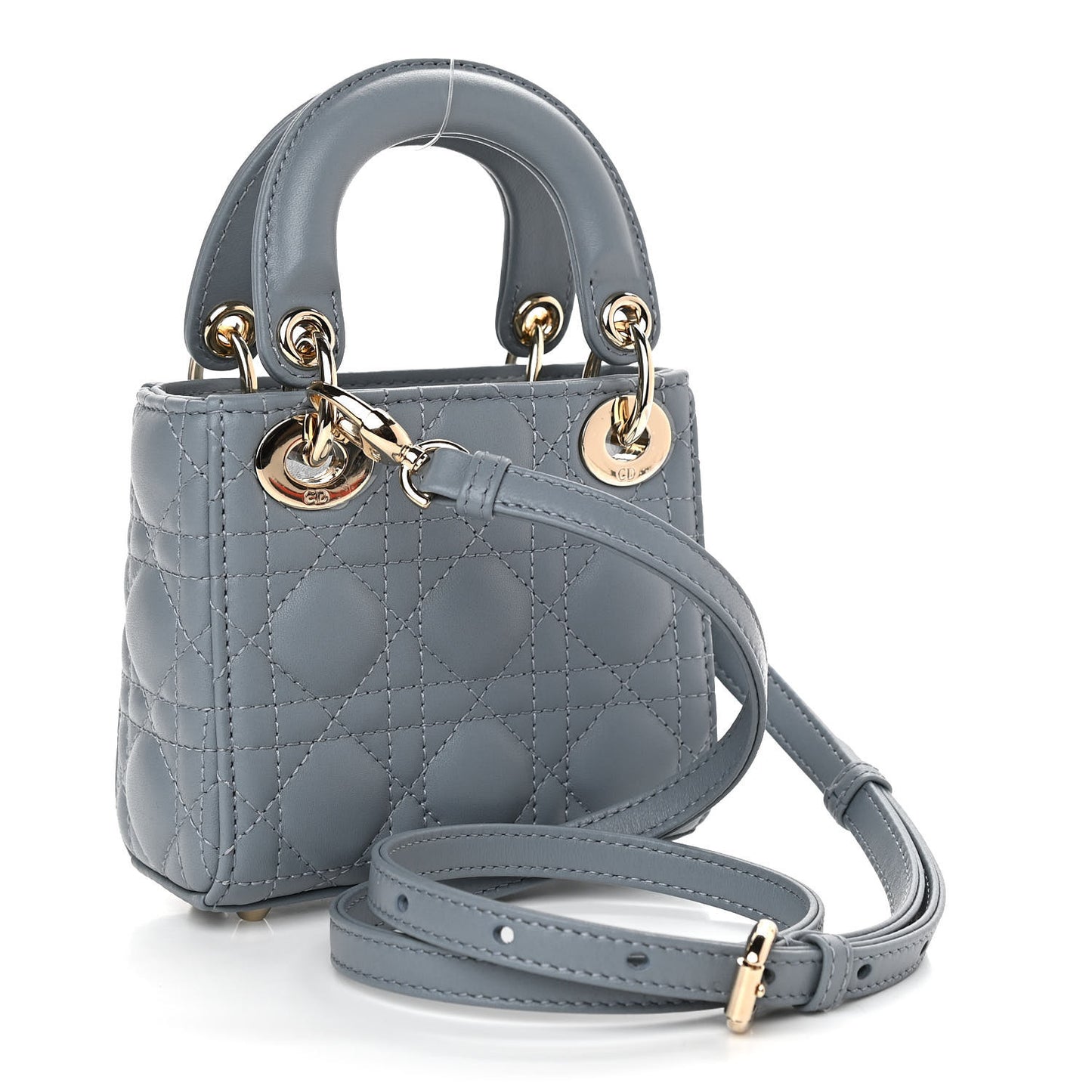 Lambskin Cannage Micro Lady Dior Cloud Blue