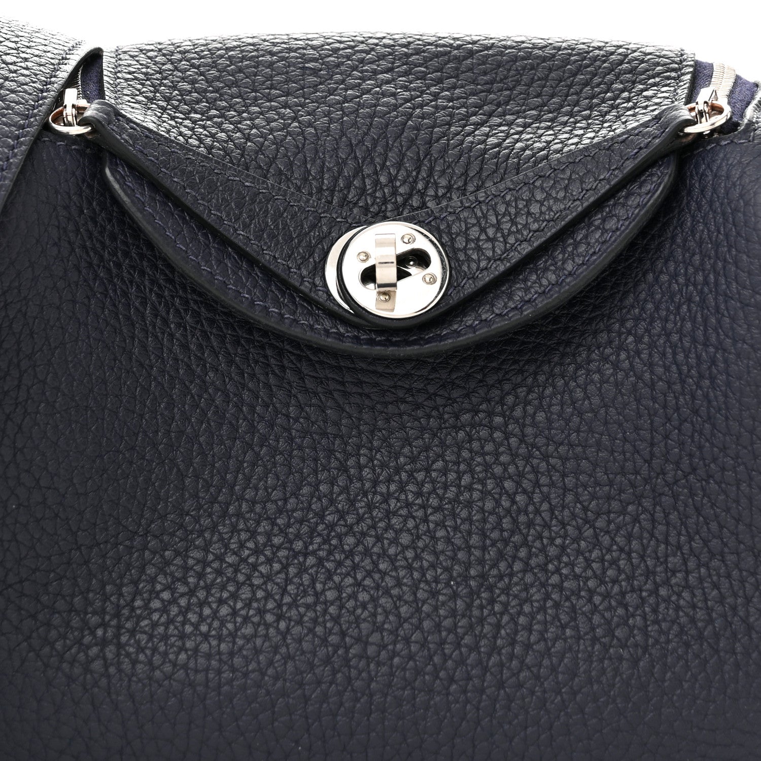 Hermes Taurillon Clemence Mini Lindy 20 Bleu Nuit 8 of 10