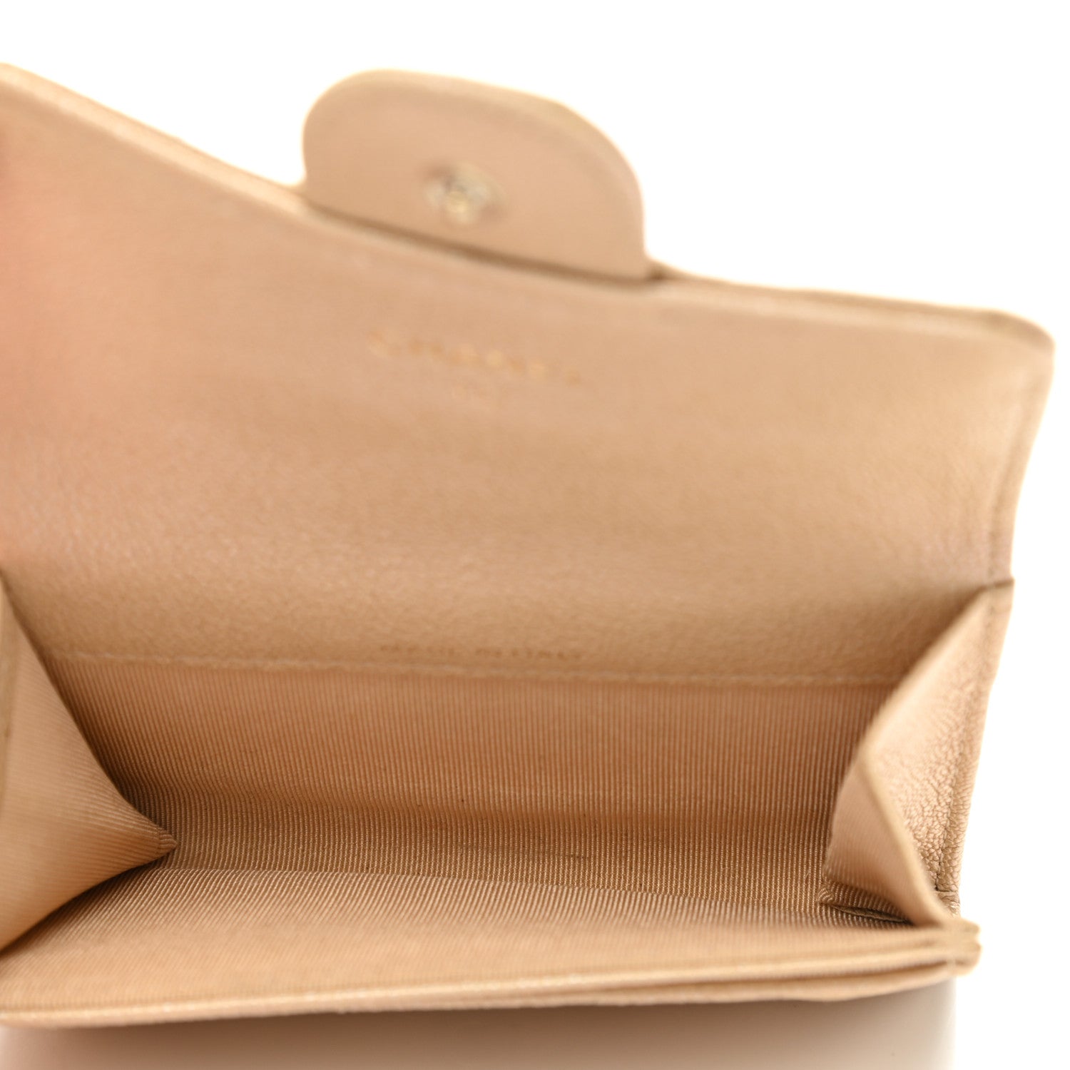 Chanel Iridescent Caviar Quilted Flap Card Holder Beige 5 of 9