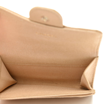 Chanel Iridescent Caviar Quilted Flap Card Holder Beige 5 of 9