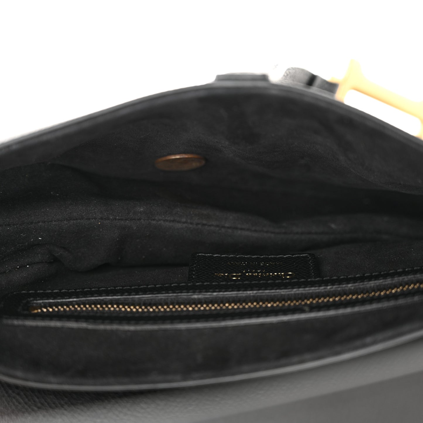 Grained Calfskin Saddle Bag Black