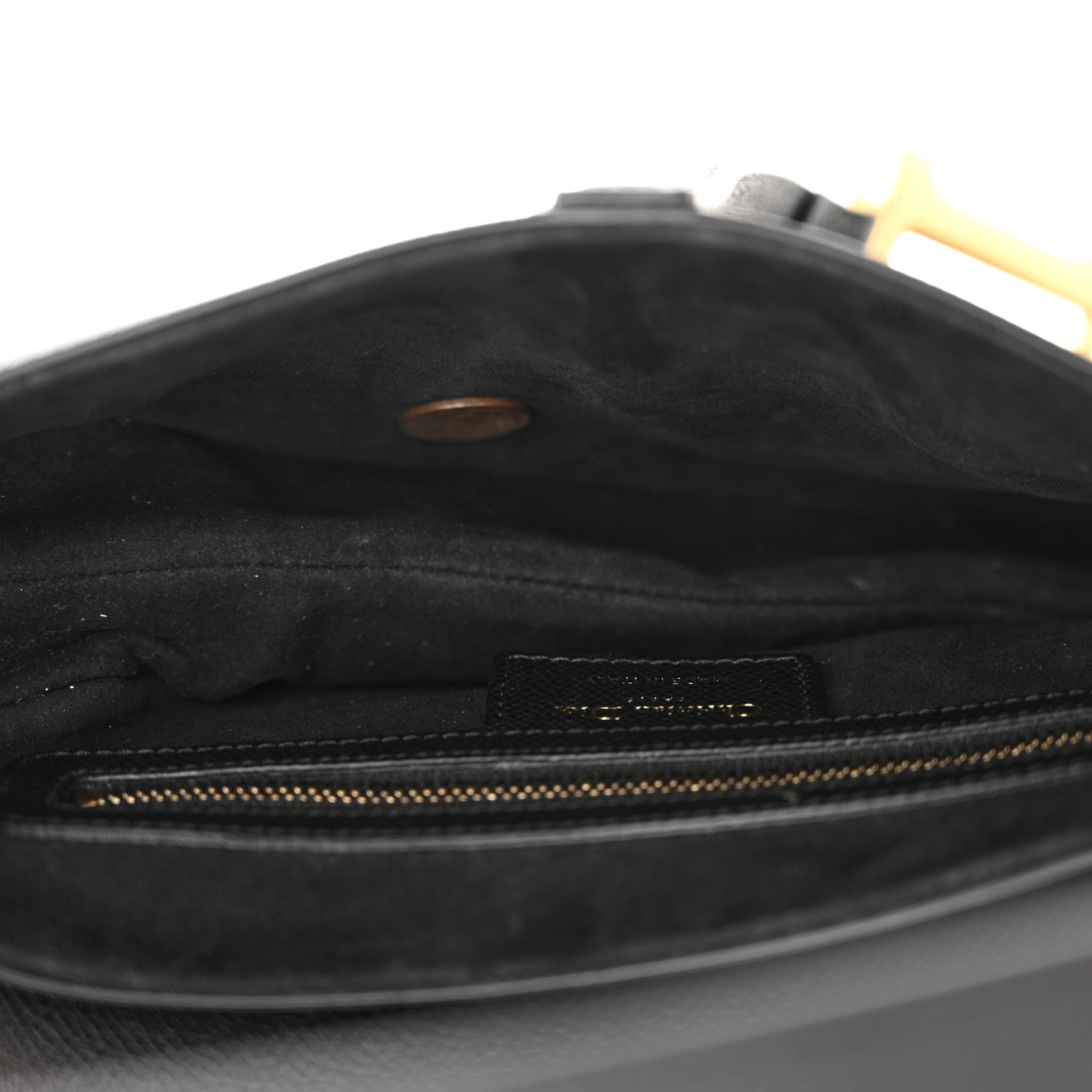 Christian Dior Grained Calfskin Saddle Bag Black 5 of 11