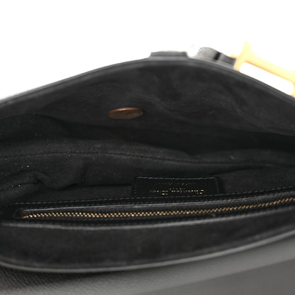 Christian Dior Grained Calfskin Saddle Bag Black 5 of 11