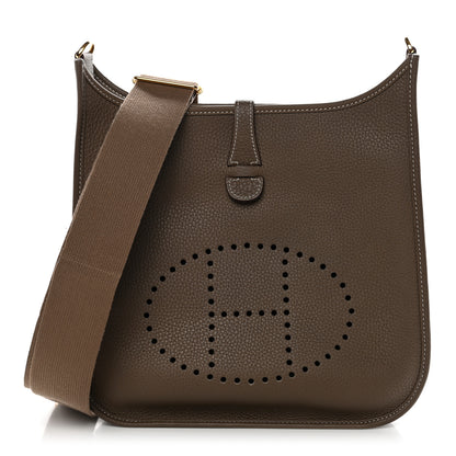 Hermes Taurillon Clemence EVELYNE III PM Etoupe 1 of 10