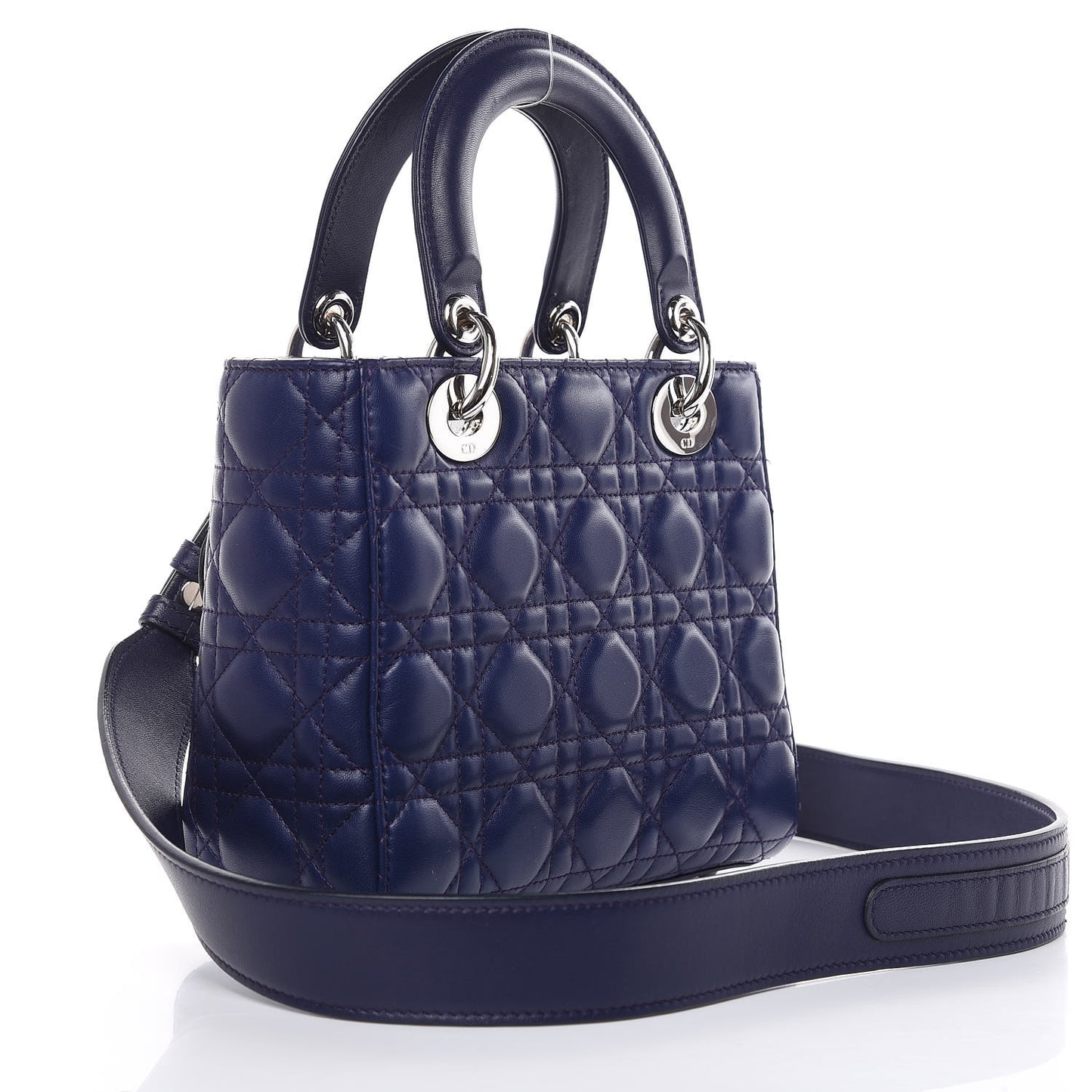Lambskin Cannage Small Lucky Badges My Lady Dior Navy