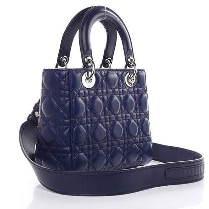 Christian Dior Lambskin Cannage Small Lucky Badges My Lady Dior Navy 3 of 15