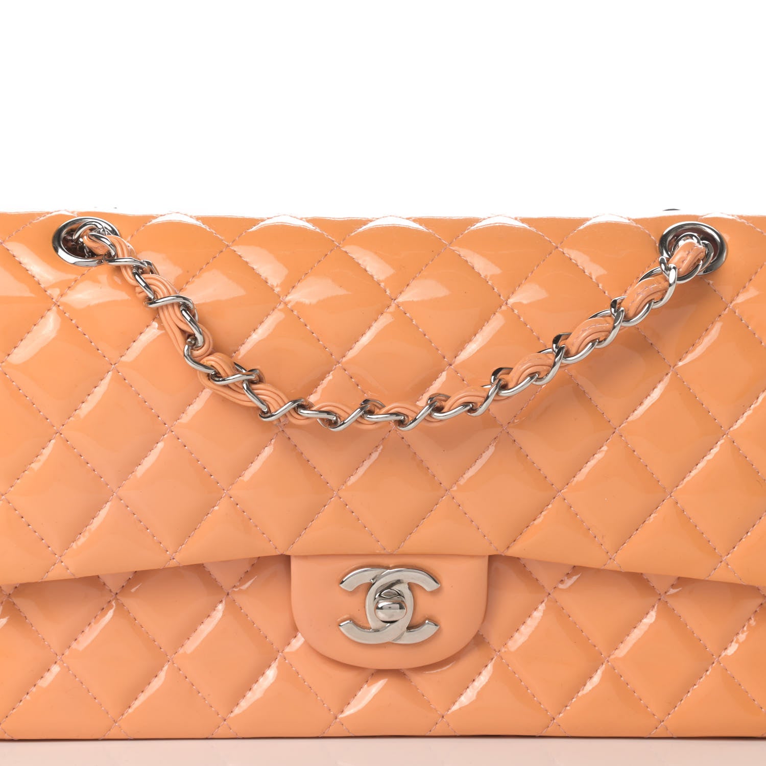 Chanel Patent Quilted Medium Double Flap Pink 8 of 13