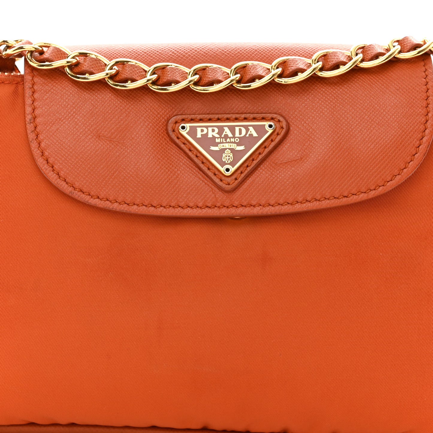 Tessuto Nylon Saffiano Crossbody Bag Papaya