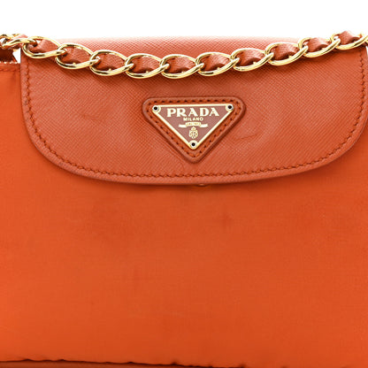 Prada Tessuto Nylon Saffiano Crossbody Bag Papaya 7 of 15