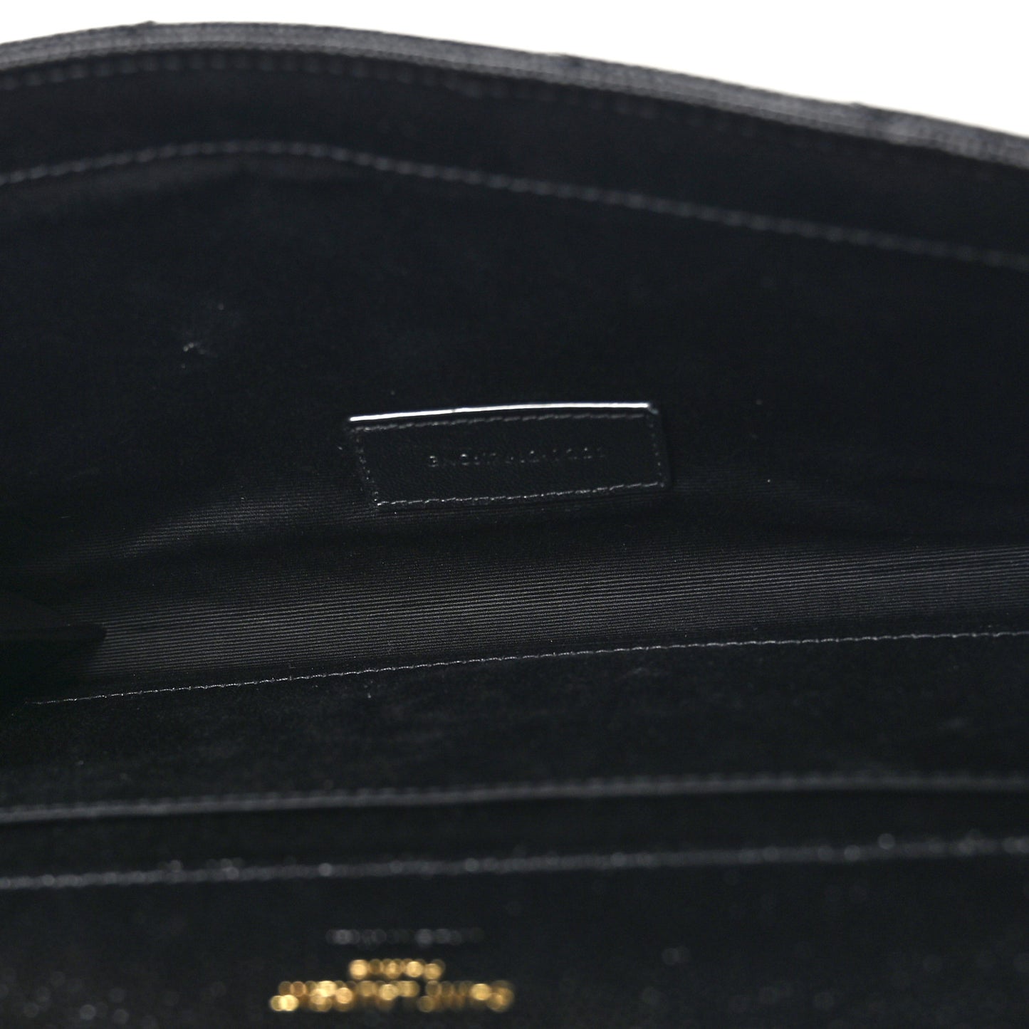 Grain De Poudre Matelasse Chevron Monogram Envelope Clutch Black