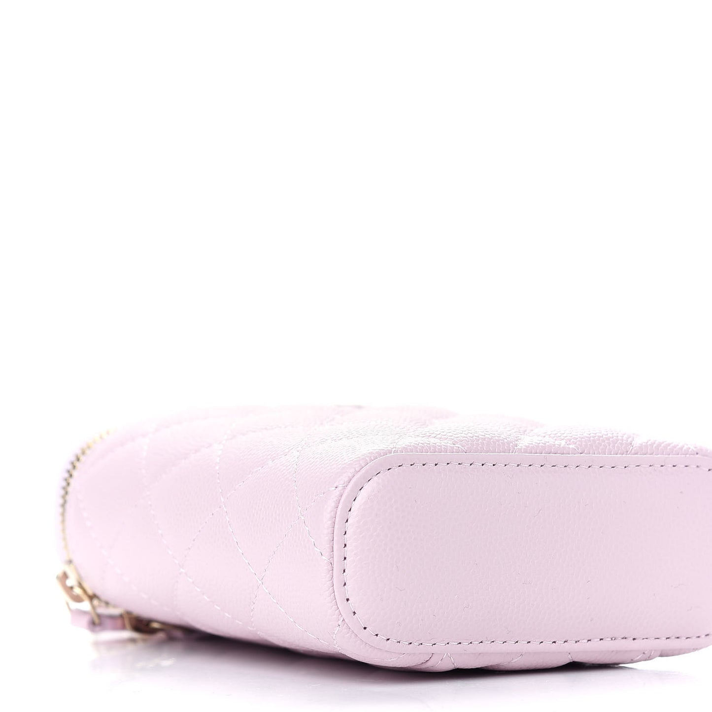 Caviar Quilted Small Vertical Coco Beauty Vanity Case With Chain Light Pink