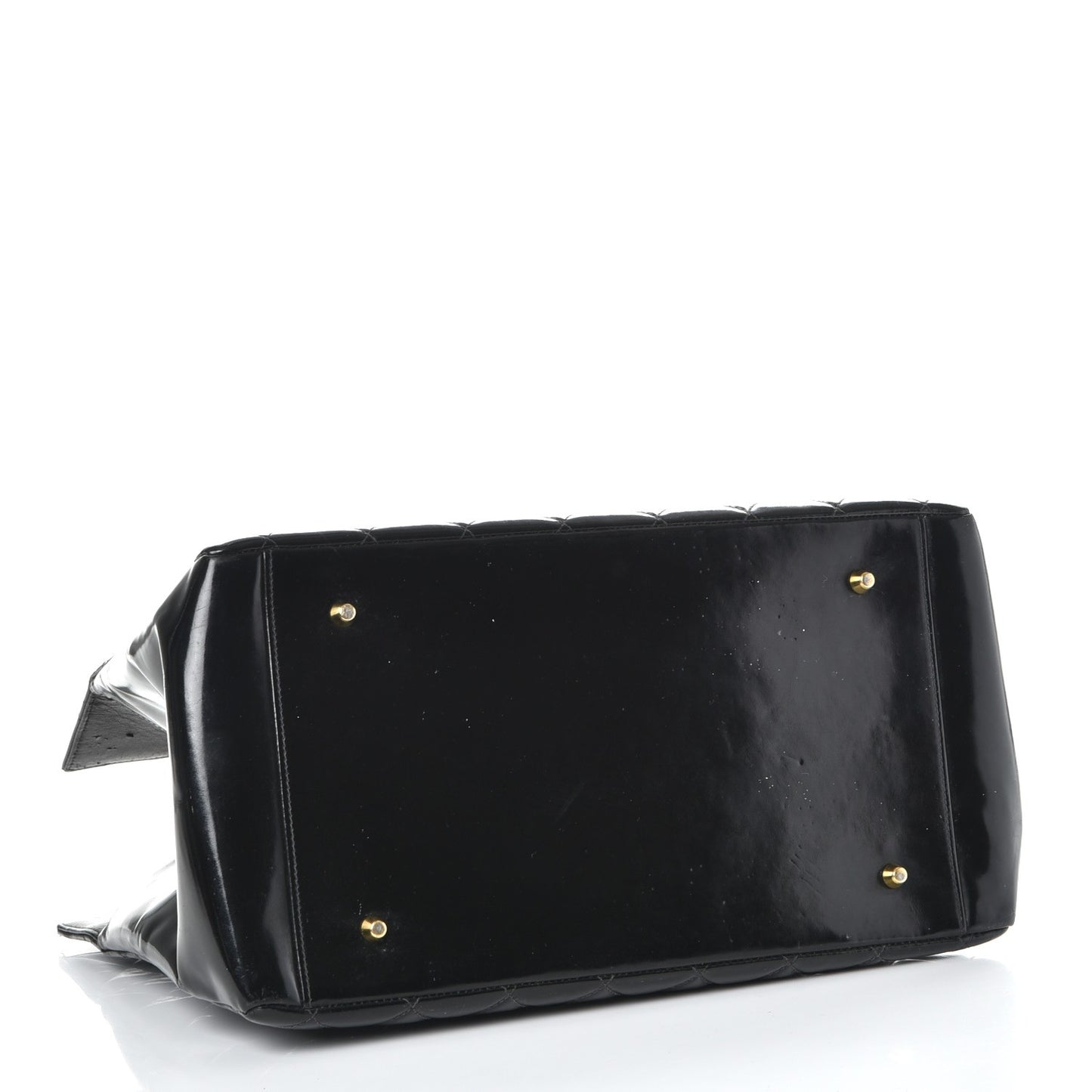 Patent Quilted Grand Shopping Tote GST Black