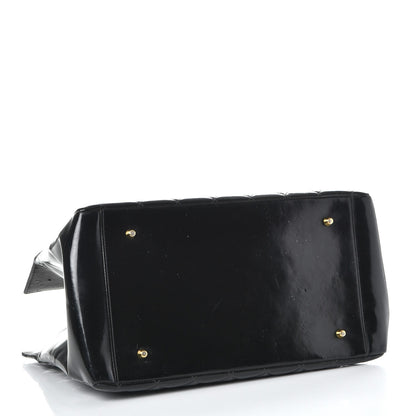 Chanel Patent Quilted Grand Shopping Tote GST Black 4 of 11
