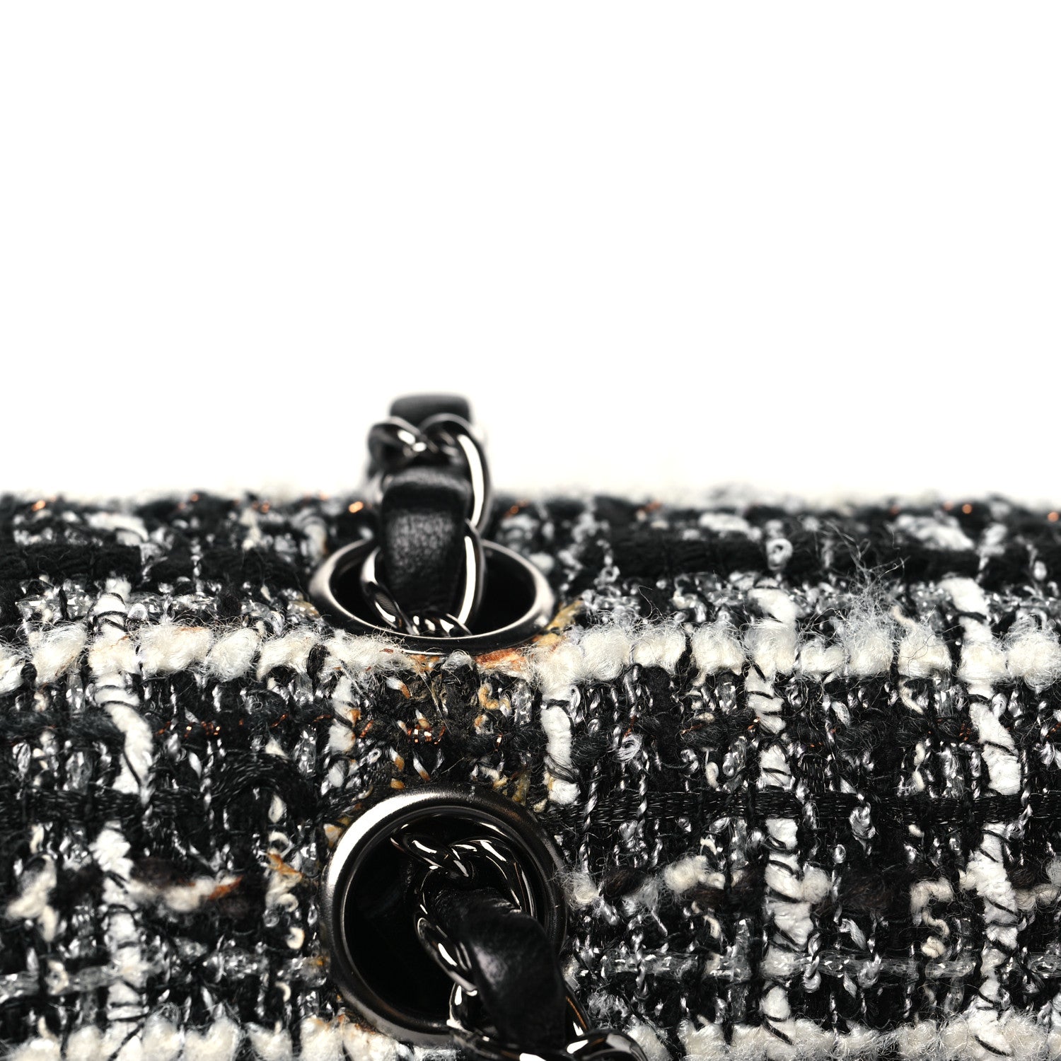 Chanel Tweed Quilted Medium Double Flap Black 12 of 13