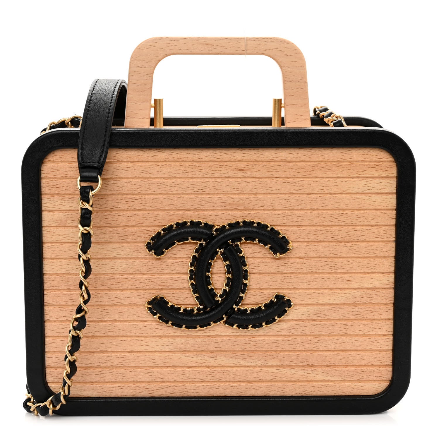 Chanel Beech Wood Lambskin Medium CC Vanity Case Black 1 of 12
