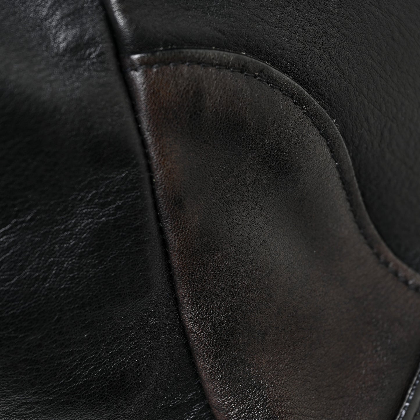 Soft Calf Pleated Two Pocket Hobo Black