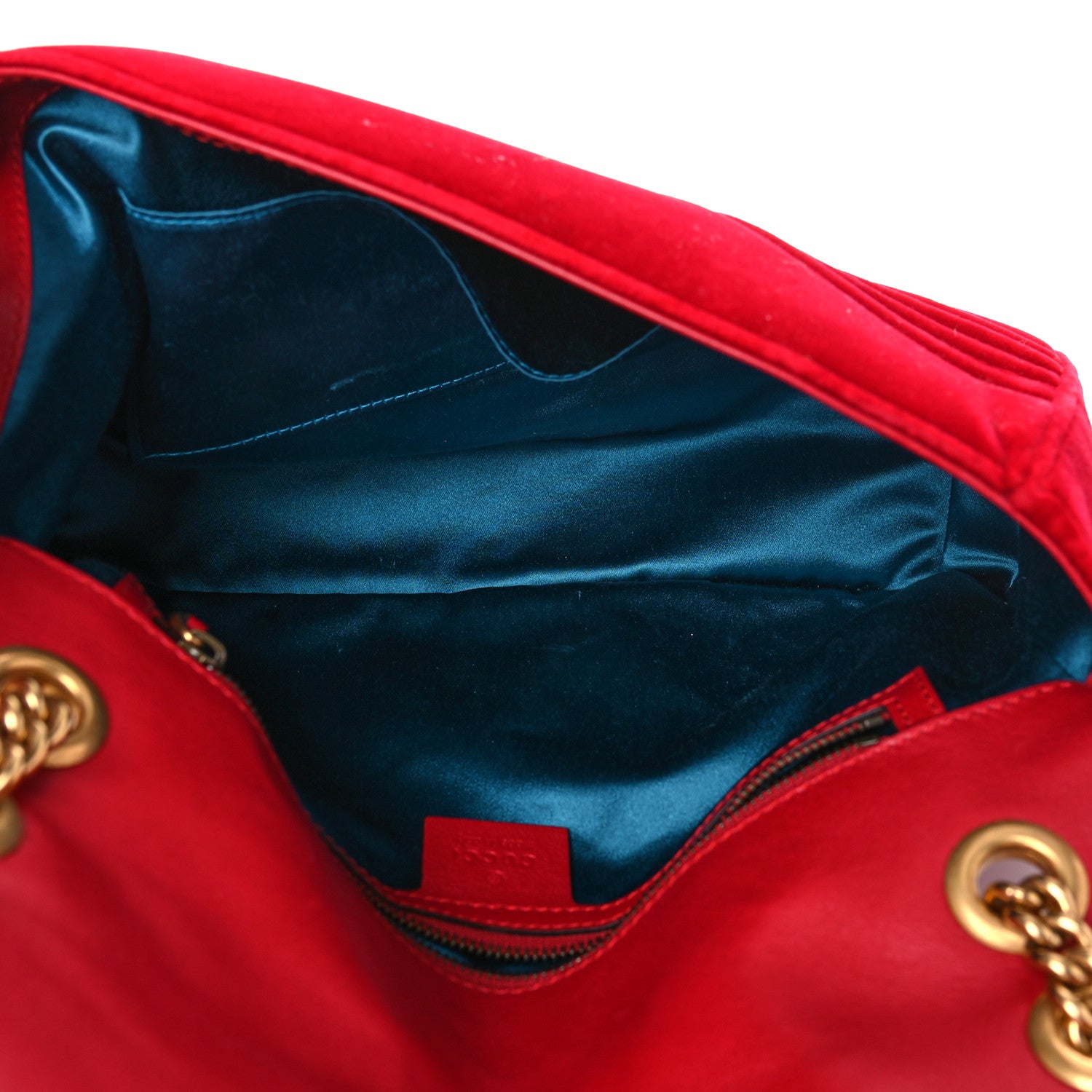 Gucci Velvet Matelasse Medium GG Marmont Shoulder Bag Hibiscus Red 5 of 16