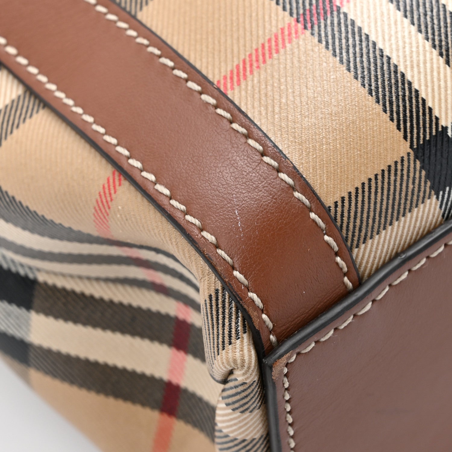 Burberry Vintage Check Calfskin Kane Tote Bag Beige Brown 17 of 18