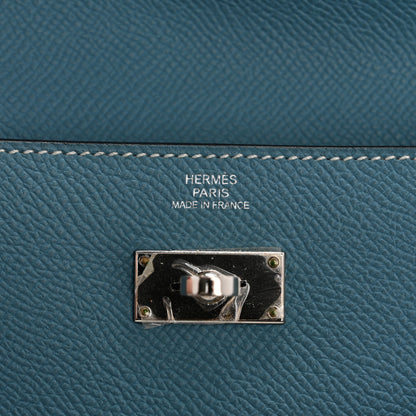 Hermes Epsom Kelly Longue Wallet Blue Jean 6 of 12