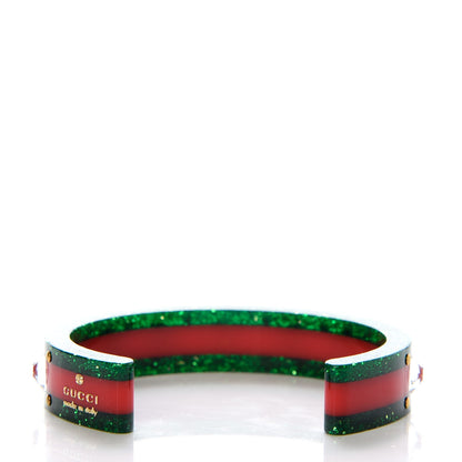 Gucci Crystal Web Cuff 16 Green Red 3 of 6