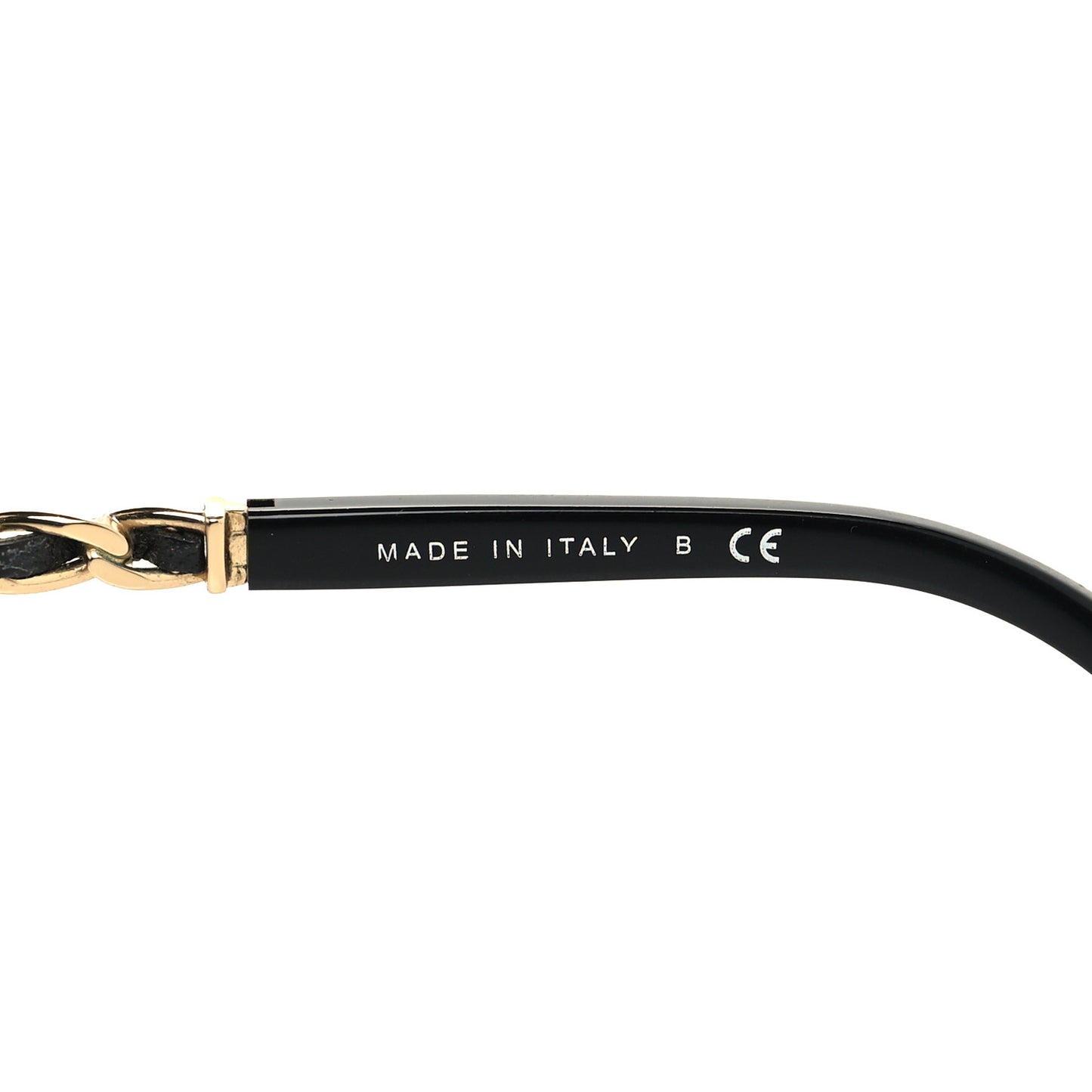 Acetate Lambskin Chain Square Sunglasses 5210-Q Black