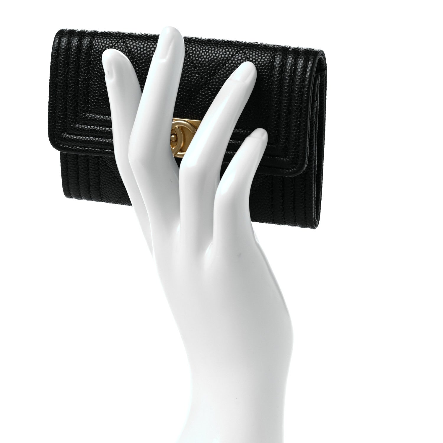Chanel Caviar Quilted Boy Flap Card Holder Black 2 of 8