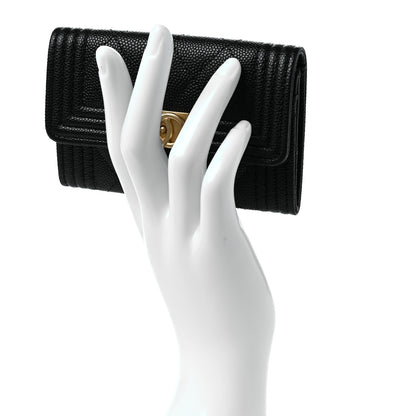 Chanel Caviar Quilted Boy Flap Card Holder Black 2 of 8
