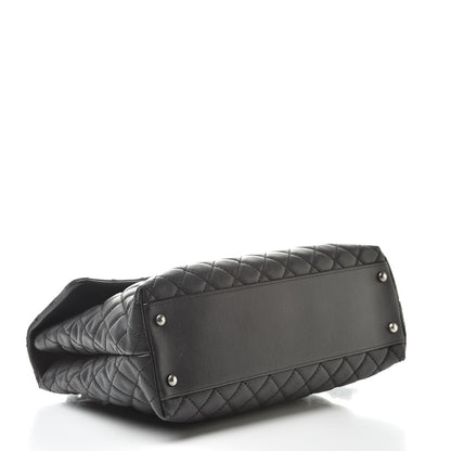 Chanel Caviar Quilted Large Coco Handle Flap Black 4 of 11