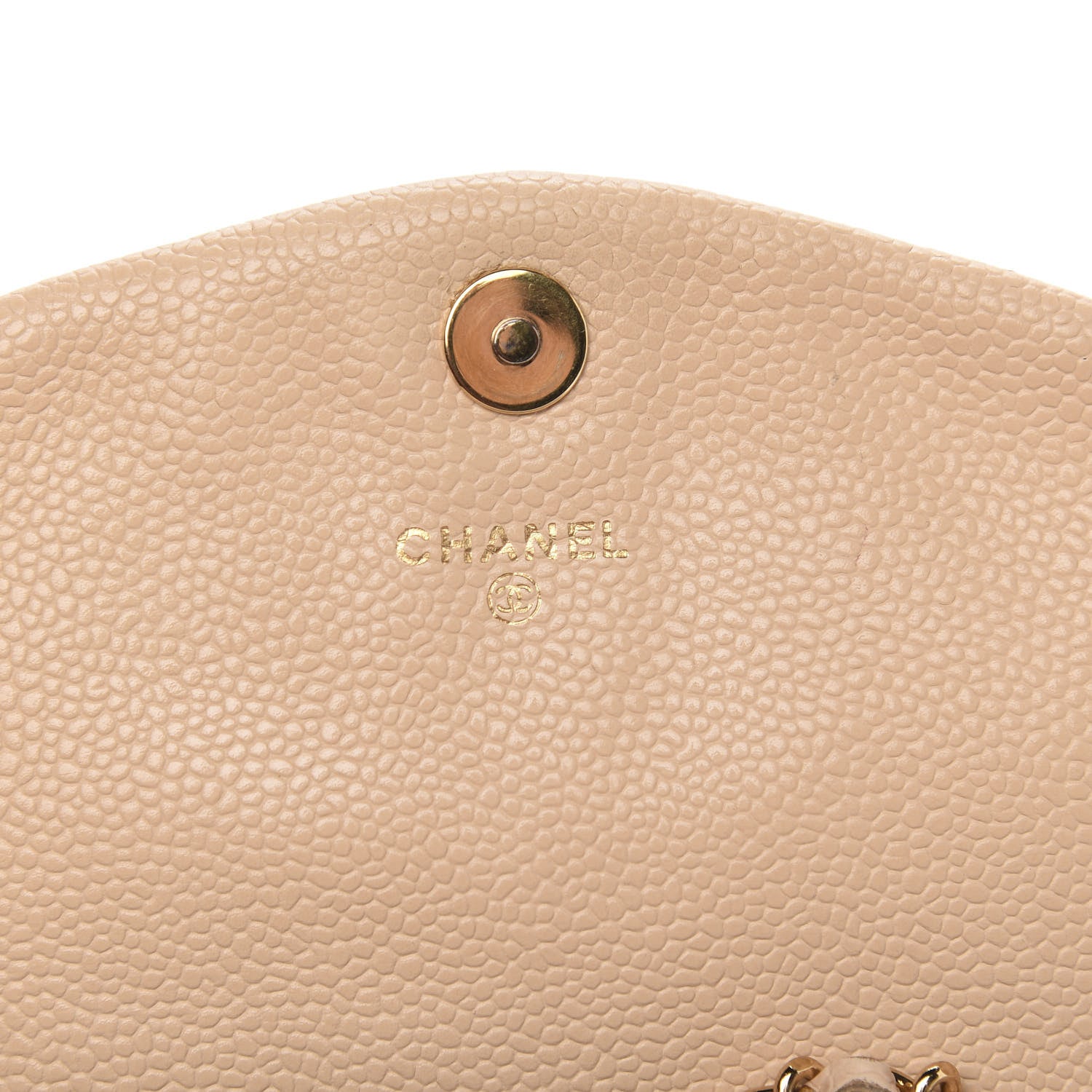 Chanel Caviar Half Moon Wallet On Chain WOC Beige 6 of 11