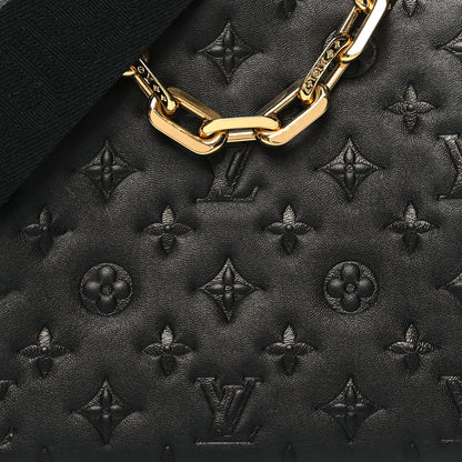 Louis Vuitton Lambskin Embossed Monogram Coussin PM Black 9 of 15