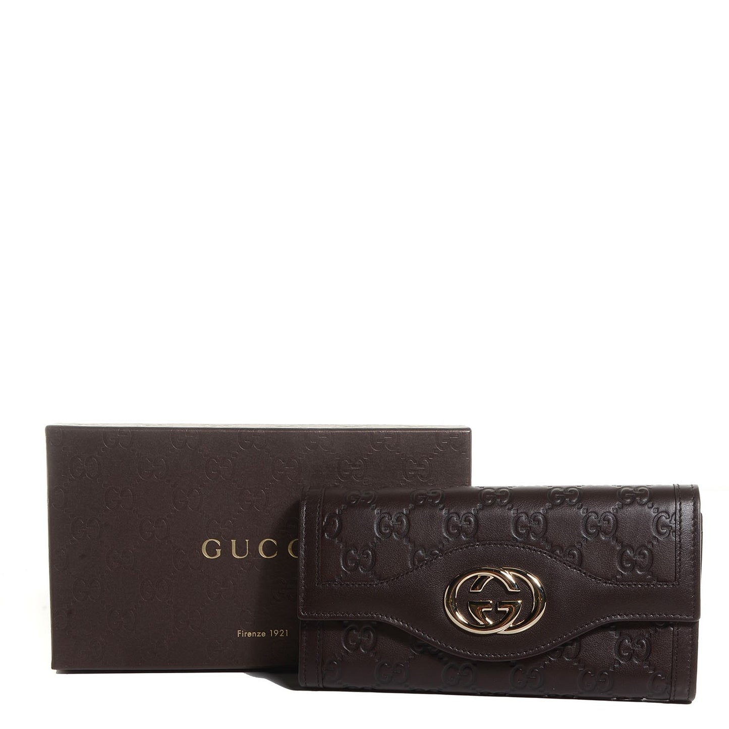 Guccissima Sukey Continental Wallet Chocolate