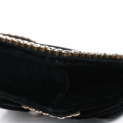 Gucci Velvet Crystal Mini Bee Broadway Shoulder Bag Black 10 of 10