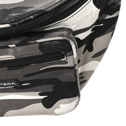 Balenciaga Distressed Nylon Canvas Camo Logo Explorer Beltpack Black White Gray 11 of 11