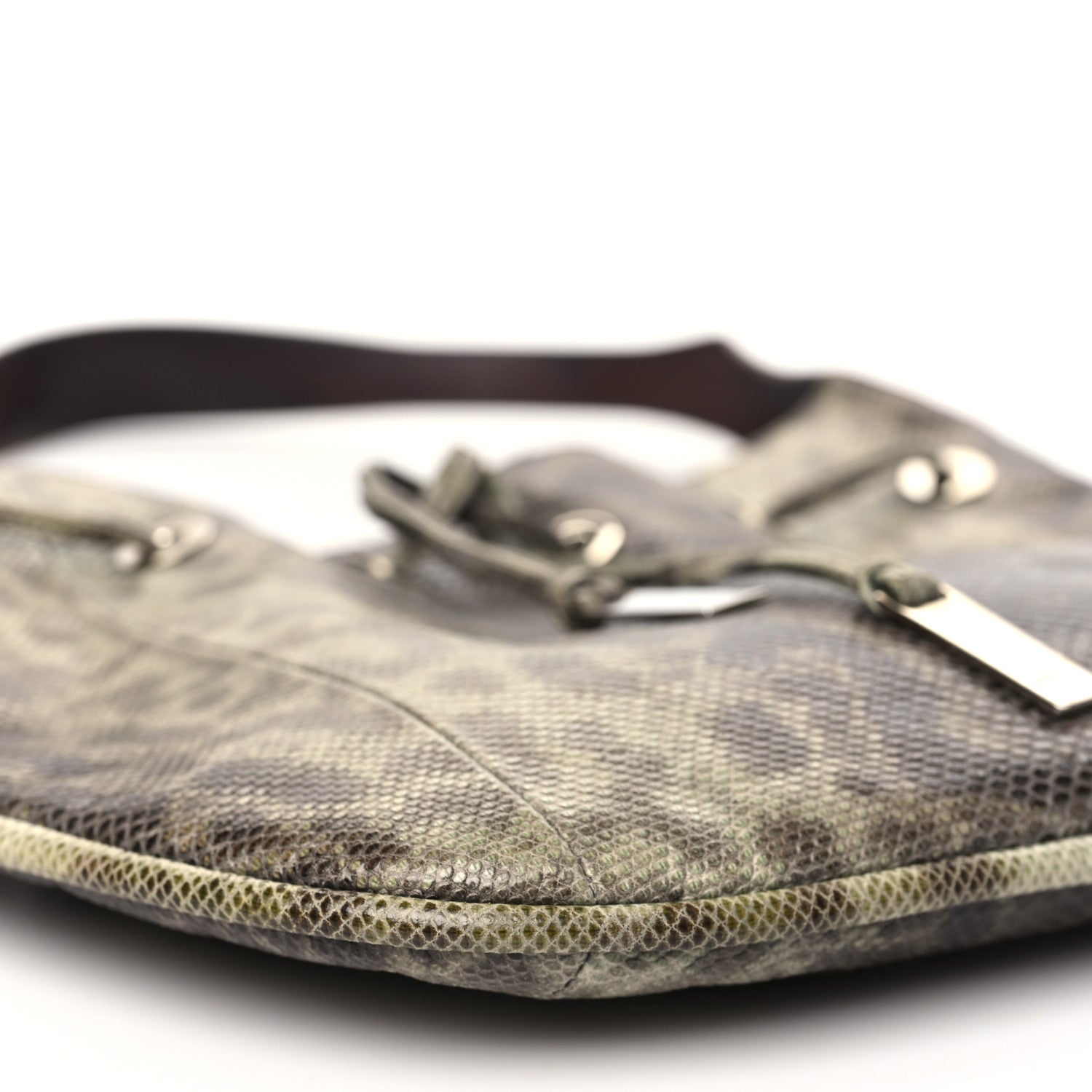 Gucci Lizard Drawstring Hobo Brown 9 of 13