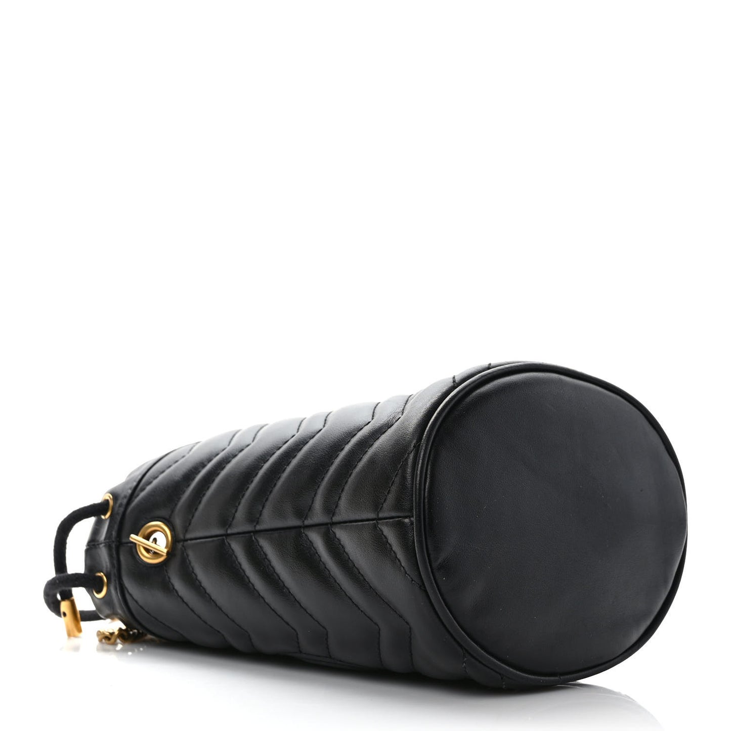 Calfskin Matelasse Mini GG Marmont 2.0 Bucket Bag Black