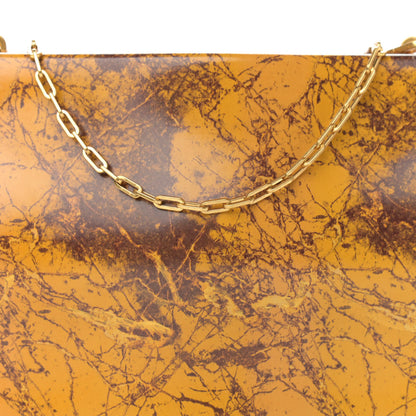 Bottega Veneta Spazzolato Calfskin Chain Clutch Gold Marble 7 of 11