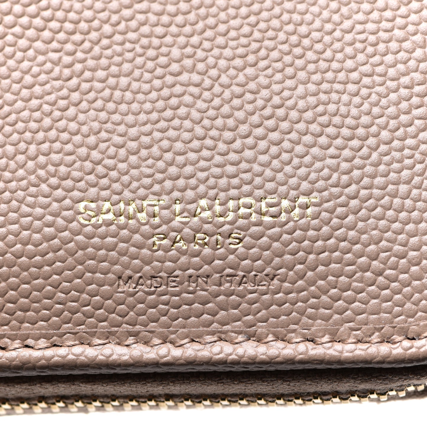 Grain De Poudre Matelasse Chevron Monogram Compact Zip Around Wallet Dark Latte